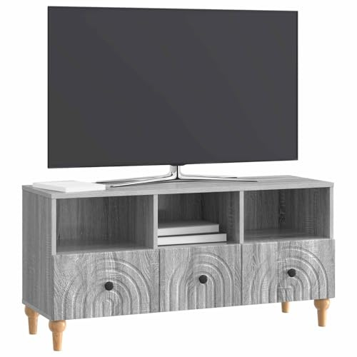 vidaXL TV-Schränk Graues Sonoma 102 x 34,5 x 50 cm Holzwerkstoff, Wohnzimmer, rechteckiger, Vintage, robuster TV-Schrank, Stauraum Möbel, modernes Medienregal, praktische Regale