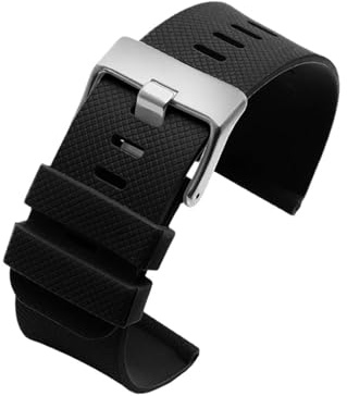 Generisch Silikagel-Uhrenarmband, kompatibel mit dem Alpha-Gummi-Armband der TRAVERSE-Serie, 24 mm, schwarze Outdoor-Sport-Herrenuhr
