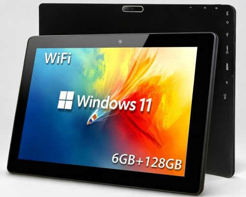 10,1 Zoll Windows S 11 Touchscreen Tablet PC, Prozessor, 6 GB RAM 128 GB Speicher, 6000 mAh Akku, Dual-Band 2,4 G & 5 G WiFi, Bluetooth, leicht, tragbar, Mini-Laptop-Tablet für Schule, Geschäft, Büro