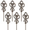 Dehner Gartenstab Ornament Kreis, 6 Stück, je ca. 140 x 13 x 3.2 cm, Gusseisen, edelrostfarben