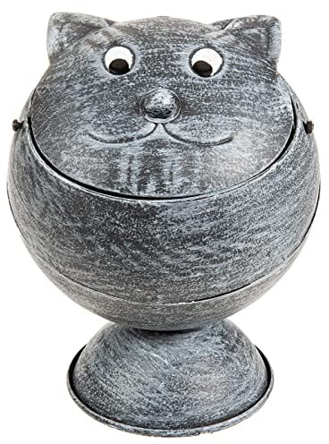SIDCO Sturmaschenbecher Katze Outdoor Aschenbecher Funny Garten Metall Ascher draußen