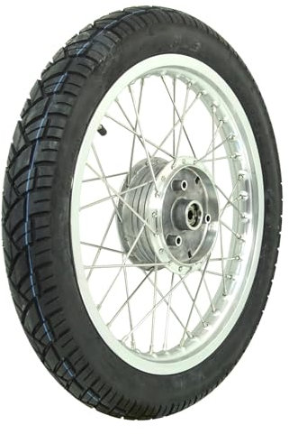 Komplettrad - Vorne - 1,5x16 Zoll - Alufelge poliert, Edelstahlspeichen, mit Vee Rubber-Reifen VRM094 montiert