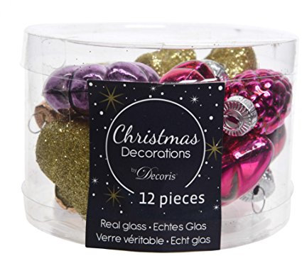 Christbaumschmuck Figuren Mix Glas 4cm x 12 Stück Anhänger