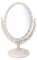 Lurrose Ovaler Kosmetikspiegel Vintage Tabletop Vanity 360-Grad-Drehung Vergrößerungsdoppelseitiger Spiegel (Beige)
