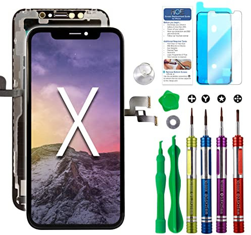Ace Tech Cellular Pantalla LCD de Repuesto para iPhone X de 5.8 Pulgadas (Modelo A1865 A1901 A1902), Kit de reparación de digitalizador de Pantalla táctil con Herramientas de reparación Completas y