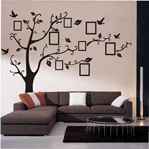 Large Family Photo Frame Tree Bird Quotes Wallpaper Decals Diy Art Wall Sticker Home Decor
