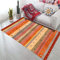 RUGMRZ Teppiche Schalldicht Wohnzimmer Auslegware Orange Linie geometrisches Muster Wohnzimmer Teppich orange rutschfest hygroskopisch kann angepasst Werden Teppichboden orange 100X200CM