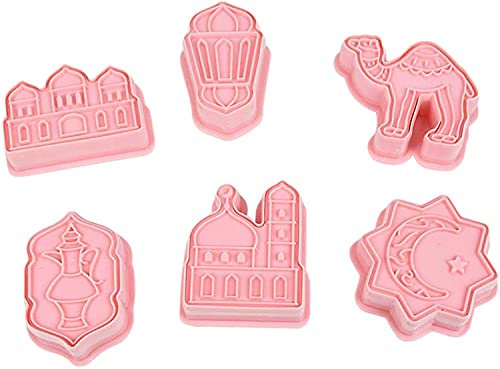 Yeehliny Ramadan Cookie Mold Silikon Kamel Mond Stern Keks Form Keks Formen Mubarak Ausstech Formen DIY Fondant Kuchen Backen Werkzeuge Eid Mubarak Party Decor (6Pcs /set)