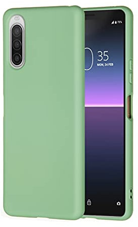 BRAND SET Handyhülle für Sony Xperia 5 II Silikon Hülle, mit Mikrofasertuch Futterkissen Soft Touch Schutzhülle für Sony Xperia 5 II-Grün