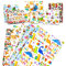 BBLIKE Geschenkpapier Kinder, 5 Blätter Geschenkpapier Geburtstag 70 * 50 cm Tiere gefaltetes Papier für Geburtstag Schulanfang