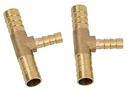 Pysrych Lot de 2 raccords cannelés réducteurs en T plomberie hydraulique 1,27 cm x 9,5 mm barbelé x 1,27 cm