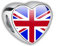 2Burned Love Heart Photo Alloy Zinc Bracelet Charm Bead Gift Fit Pandora (Union Jack Flag)