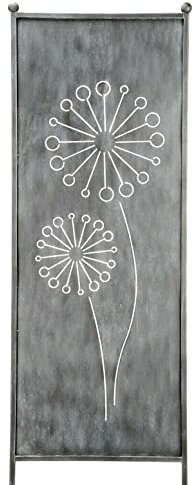 finehomegarden Stele Metall grau Sichtschutz XXL Pusteblume H202xB64cm Windschutz Dekowand Garten