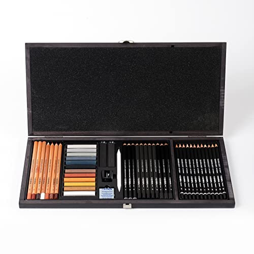 LYRA Set Zeichnungsbox aus Holz, 47 Stück, L2054002, bunt