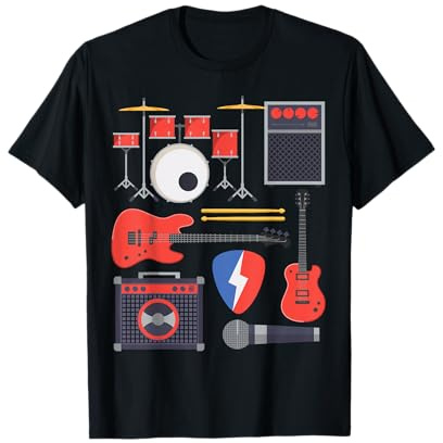 Rock Star Guitar & Band Instruments Rock & Roll Music Singer T-Shirt