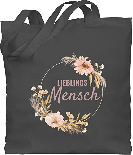 Baumwolltasche - Frauen Geschenk Damen - Lieblingsmensch Lieblingsperson Herzmensch - Unisize - Dunkelgrau - geschenke für freundin typisch frau lieblingsmenschen beutel perfekte weihnachten beste