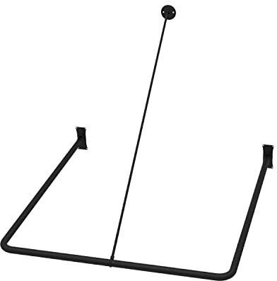 Naiture Tringle à rideau de douche en forme de U, ne rouille pas, en acier inoxydable, 91,4 x 91,4 cm, finition noire