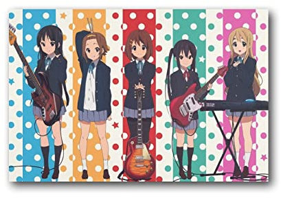 nuochen K-On! Japanisches Anime-Poster, Filmposter für Zimmer, ästhetische Kunstwerke, Leinwandposter, Wandkunstdrucke, moderne Dekoration, 20 x 30 cm
