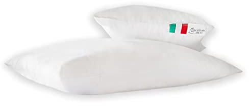 ChristianBed - Coppia cuscini letto matrimoniale, con imbottitura 100% da materie prime riciclate, Guanciale con federa in cotone, 70cm x 40cm, Cucito a mano, 100% Made in Italy.