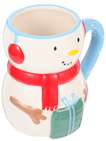 Luxshiny Weihnachtsbecher Aus Keramik Keramiktasse Schneemann-kaffeetasse Müslibecher Aus Keramik Schneemannbecher Aus Keramik Urlaub Kaffeebecher Büro Teetasse Aus Porzellan Konzentrieren