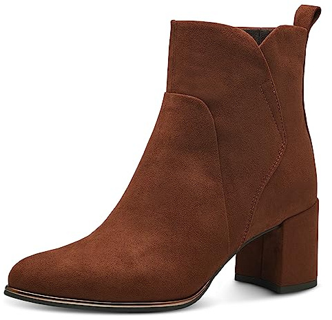 MARCO TOZZI Women's 2-25095-41 Boot Heel, Cognac, 5