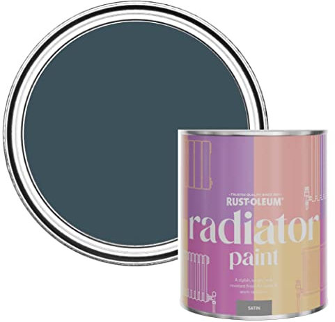 Rust-Oleum Blue Heat Resistant Radiator Paint in Satin Finish - Evening Blue 750ml