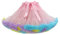 PhilaeEC Damen Petticoat Tüllrock Kurz Tutu Ballett Ballkleid Unterrock Underskirt Crinoline, Länge 40cm, Taille 55-95cm(Rosa + Regenbogen)