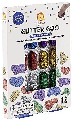 Tiger Tribe Gemstone Sparkle Glitter Goo - 12 Piece Glitter Glue, 6 Colours, Craft Glitter, Glitter Glue For Kids, Glitter Art, Arts And Crafts For Kids