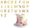 Teegxddy 52 Buchstaben Tortendekorationen, Geburtstagstortendekorationen Acryl Gold, 2 A-Z Tortendekorationen, Großbuchstaben Tortendekorationen, Set für Hochzeit, Party Feier