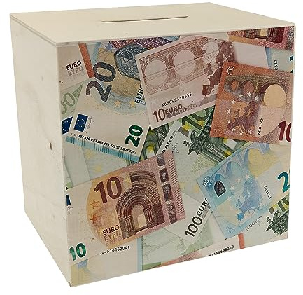 Euro Spardose aus Holz für Geldscheine und Münzen Sparschwein für Sparfüchse Geld Sparen Sparbüchse ausgefallen