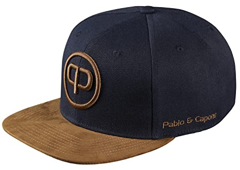 Pablo & Capone Snapback Cap - Navy Blue & Suede
