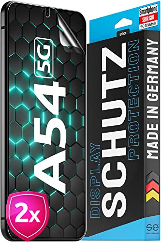 2x se® 3D SCHUTZFOLIE Transparent für Samsung Galaxy A54 5G,Selbstheilend, 100% Fingerabdruck & FaceID kompatibel, einfache blasenfreie Installation, Ultra-Klar, Stoß-Kratzfest, aus Deutschland