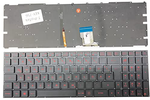 T-ProTek DEUTSCHE - Tastatur Keyboard Rot Beleuchtung kompatibel für Asus TUF FX502