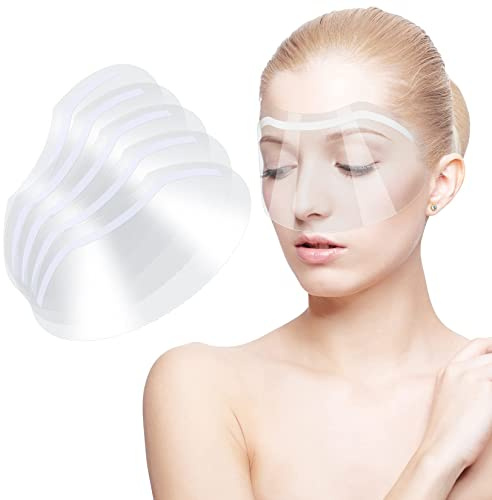 Siyurongg 50 Pcs Shower Face Eye Shields, Eyebrow Shower Shield Visors, Eyelash Extensions Shower Face Shield, Microblading Makeup Protector Face Cover Shield for Hairspray Salon Eyelid Aftercare