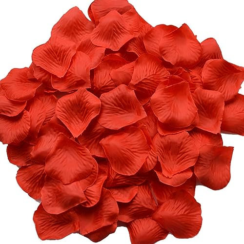 3000 Stück Künstliche Rosenblätter Rot,Deko Rosenblätter Romantische Rosenblüten Geschenk schöne Blütenblätter für Hochzeit, Valentinstag, Geburtstag Party Dekoration, Artificial Rose Petals Flowers
