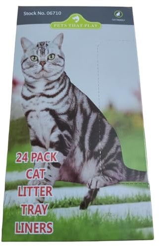 Pack Of 24 Kitty Cat Kitten Litter Tray Liners 70x30cm Easy & Hygienic, Completely Disposable,