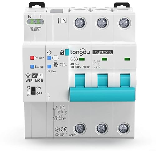 Disjoncteur intelligent Wifi, pour Tuya MCB WIFI APP contrôle les disjoncteurs de mesure triphasés minuterie de vie intelligente télécommande sans fil