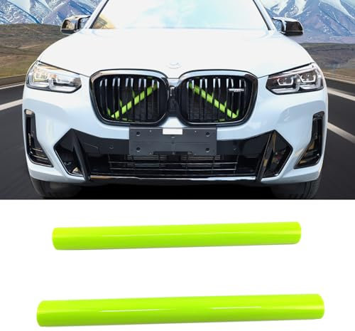 X3 G01 Kühlergrill Streifen Trim für BMW X3 G01 F25 X4 G02 F26 X5 G05 F15 E70 X6 G06 F16 E71 X7 G07, V-Brace Wrap Abdeckungen Grill Streifen Frontgrill Einfassungen Streifen (Grün)