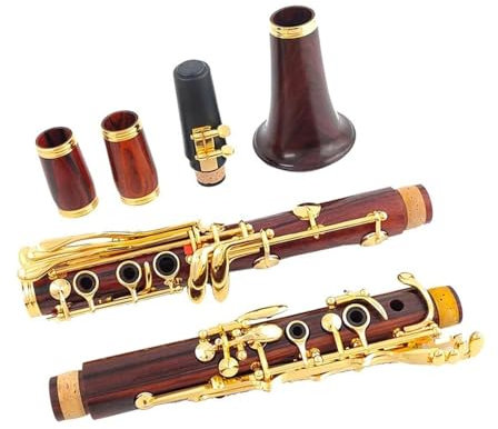 Klarinette Instrument Klarinette Aus Verschmutztem Holz, 18 Tasten, B-Ton, Vergoldete Tasten, Klarinetteninstrument Mit Koffer (Color : 01)