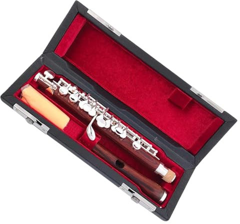 Professionelle Querflöte Hölzerne Piccolo-C-Ton-Flöte Halber Größe, Versilberte Klappen, Korpus Aus Palisander, Mit Aufbewahrungsbox