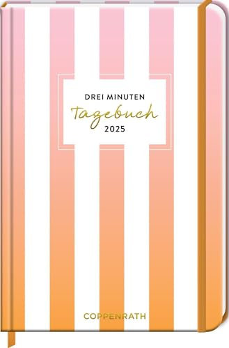 Großer Wochenkalender: 3 Minuten Tagebuch 2025 - Streifen rosa (I love my paradise): Glücksjournal mit Wochenplaner und Eintragmöglichkeiten. Mit Gummiverschluss und Leseband