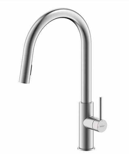 NABER Armatur NAMOR 6 in EDELSTAHL gebürstet mit schwenkbarem Brauseauslauf/Küchenarmatur/Einhebelmischer