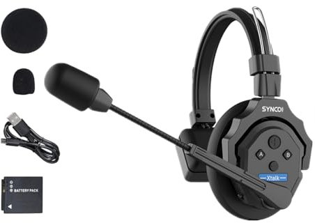 SYNCO XTalk X1 2,4 GHz kabelloses Headset mit Mikrofon-Gegensprechanlage, zufälliges Master-Gerätedesign für Filmaufnahmen, Live-Show, Bühnenaufführung (1 Stück)