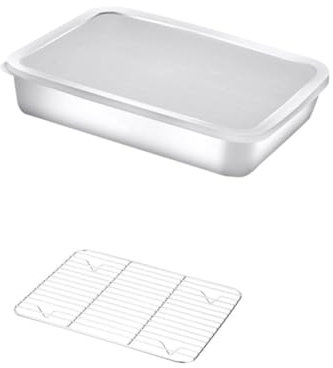 Garneck 1 Satz Crisper aus Edelstahl Stainless Steel Lunch Box edelstahlbehälter Aufbewahrung von Lebensmitteln im Kühlschrank Metallbehälter Bratpfanne Backform Blech pe