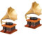 Toyvian 2stücke Miniatur Retro Phonograph Modell Dekoratives Zubehör Für Puppenhaus Hochwertiges Resin Vintage Design Für Kreative Gestaltung Und Fotografie Für Miniaturen Und