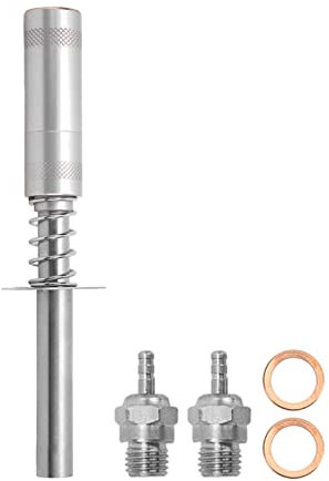 BONKZEBU Glühkerzenzünder, RC-Starter-Kit aus Aluminiumlegierung, RC-Motorzünder mit N3-Heißfunken-Glühkerze für ölbetriebene RC-Autoschiff-Methanolmotoren (Silber)