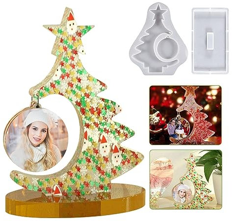 Agrdeed Weihnachten Epoxidharz Formen, Große 3D Weihnachtsbaum Harz Formen, für DIY Weihnachtsgeschenke Haus Tischdekorationen