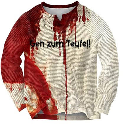 Trainingsshirt Herren Halloween Halloween Kostüm Kapuzenjacke Herren Geschenk Männer T-Shirt Problem Gelöst Sweatjacke Herren Ohne Kapuze Herren Winterjacke Langarmshirts Für Herren
