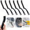 CUNGLIN Crevice Cleaning Brush Magic Brush Tool, Bathroom Tile Groove Gap Radiator Window Sink Alloy Cleaning Scrubbing Brushes with Long Handle, Thin Cleaning Supplies for Home Kitchen Narrow Corners