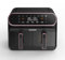 TOPZEE 8L Large Air Fryer, Dual Basket Airfryer with Easy View Windows, 2 Independent 4L Nonstick Dishwasher Safe Baskets, w/Pink Border